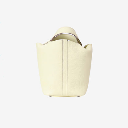 Hermès Picotin 18 Jaune Milton Clemence Leather with Palladium Hardware front view