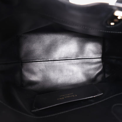 Dior Small Toujours Vertical Tote Bag in Black Calfskin with Gold Hardware