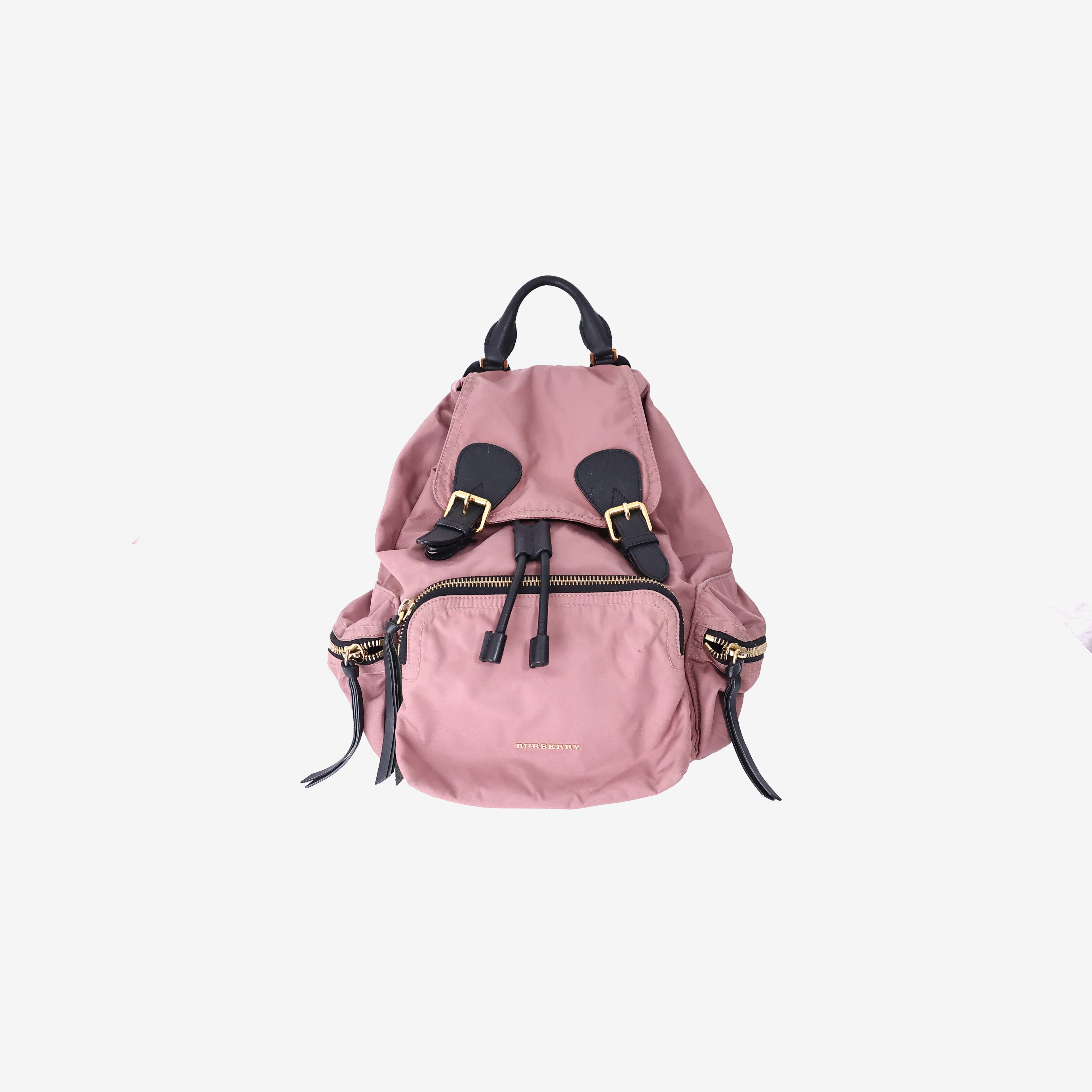 Burberry Medium Rucksack Backpack in Mauve Pink Nylon | SW3