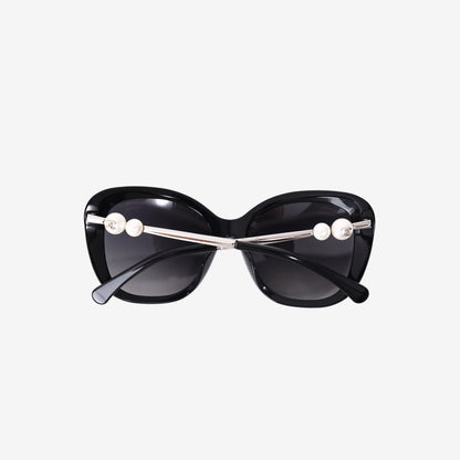 Chanel CH5339H Sunglasses in Black Acetate with Silver-Tone CC/Imitation Pearl Temples