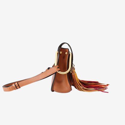 Chloé Hudson Small Fringe Shoulder Bag in Multicolour with Gold Hardware