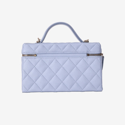 Chanel 26A Vanity Case in Blue Caviar Leather with Gold Hardware