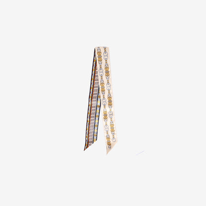 Hermès Harnais en Rosace Twilly in Beige Multicolour Silk