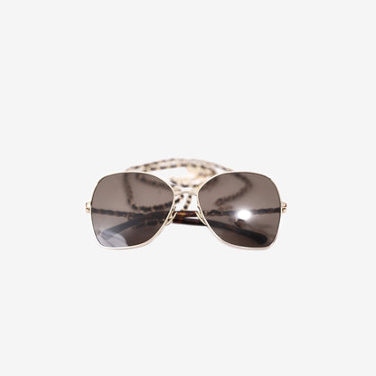 Chanel Butterfly Sunglasses in Gold-Plated Metal