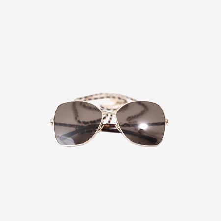 Chanel Butterfly Sunglasses in Gold-Plated Metal