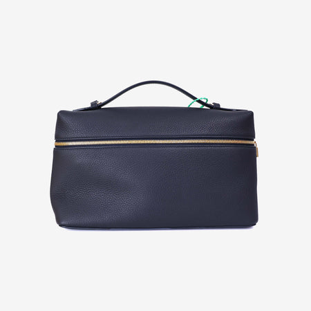 Loro Piana Extra Pocket L27 in Black/Sun Grained Calfskin with Gold Hardware front view