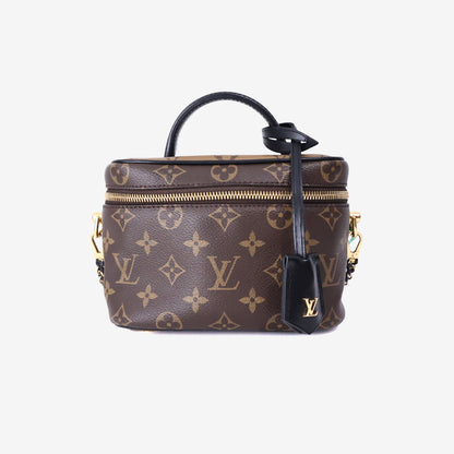 Louis Vuitton Vanity PM Handbag in Monogram/Reverse Monogram Coated Canvas with Gold Hardware