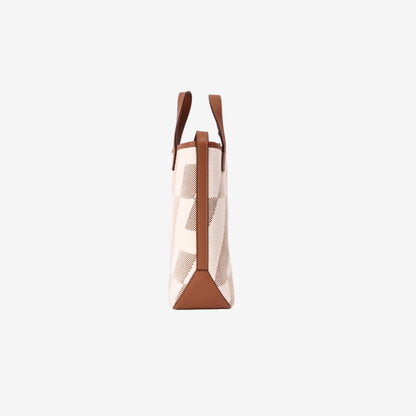 Hermès Cabas Tote Bag in Beige and Brown Canvas