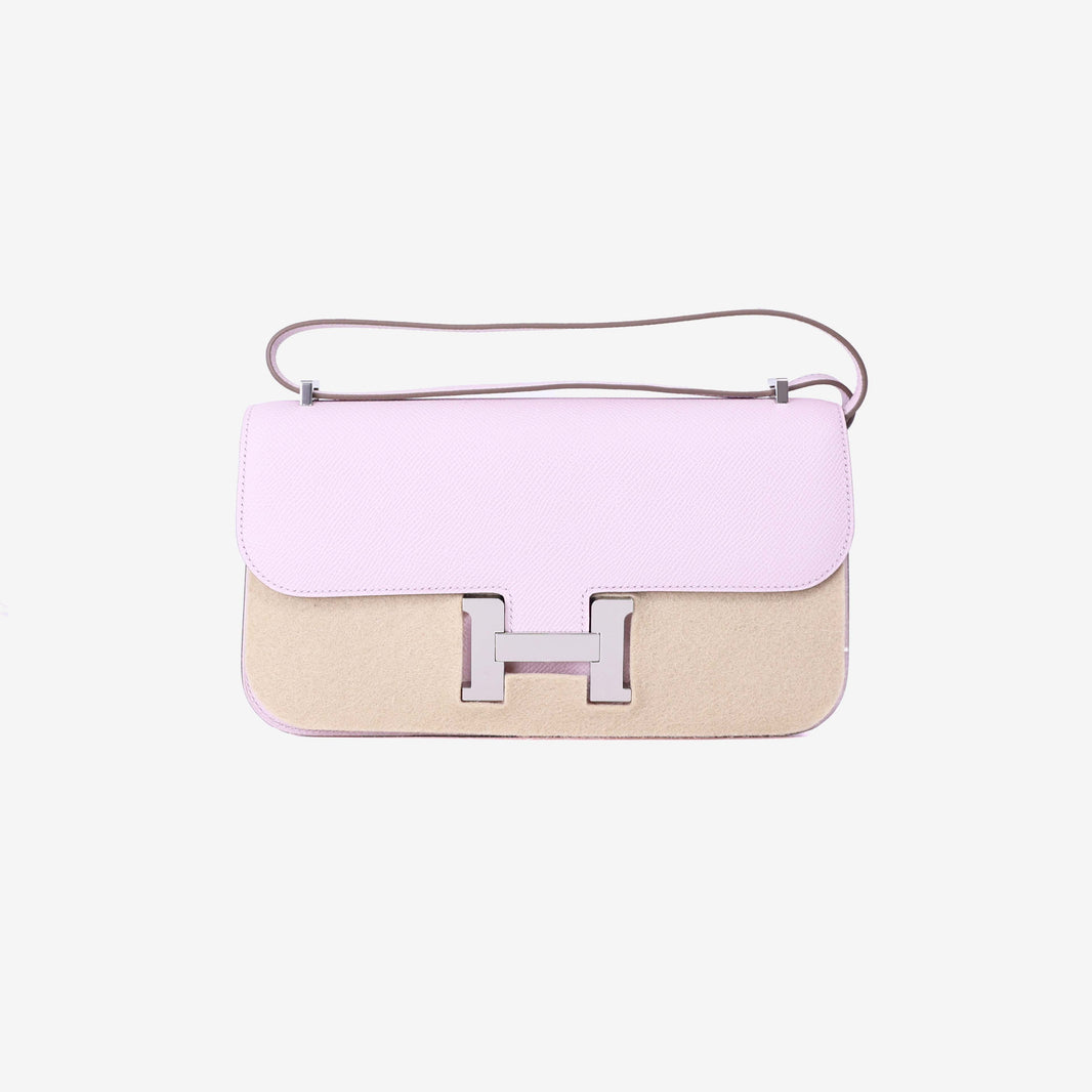 Hermès Constance Elan in Mauve Pale Epsom Leather with Palladium Hardware front view