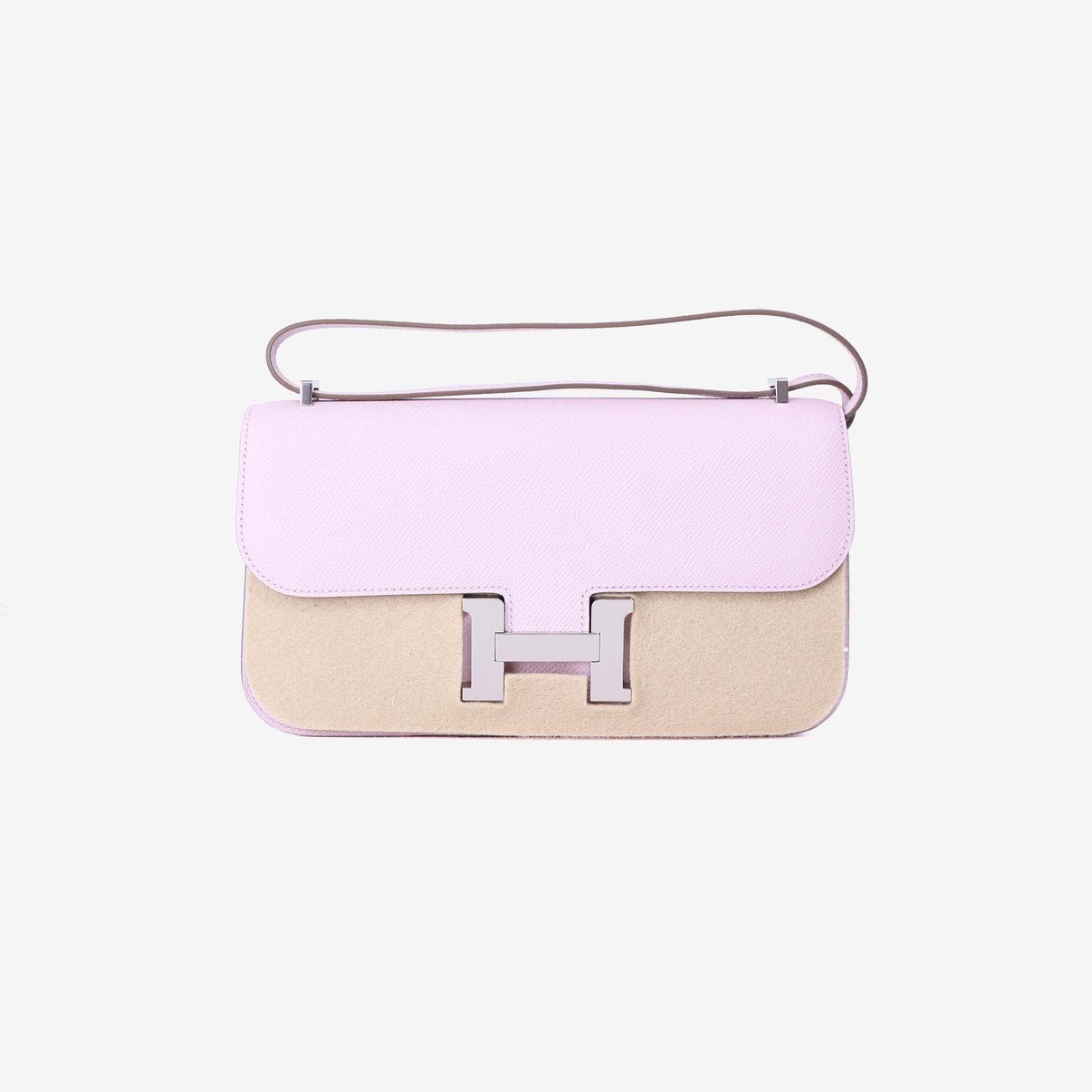 Hermès Constance Elan in Mauve Pale Epsom Leather with Palladium Hardware front view