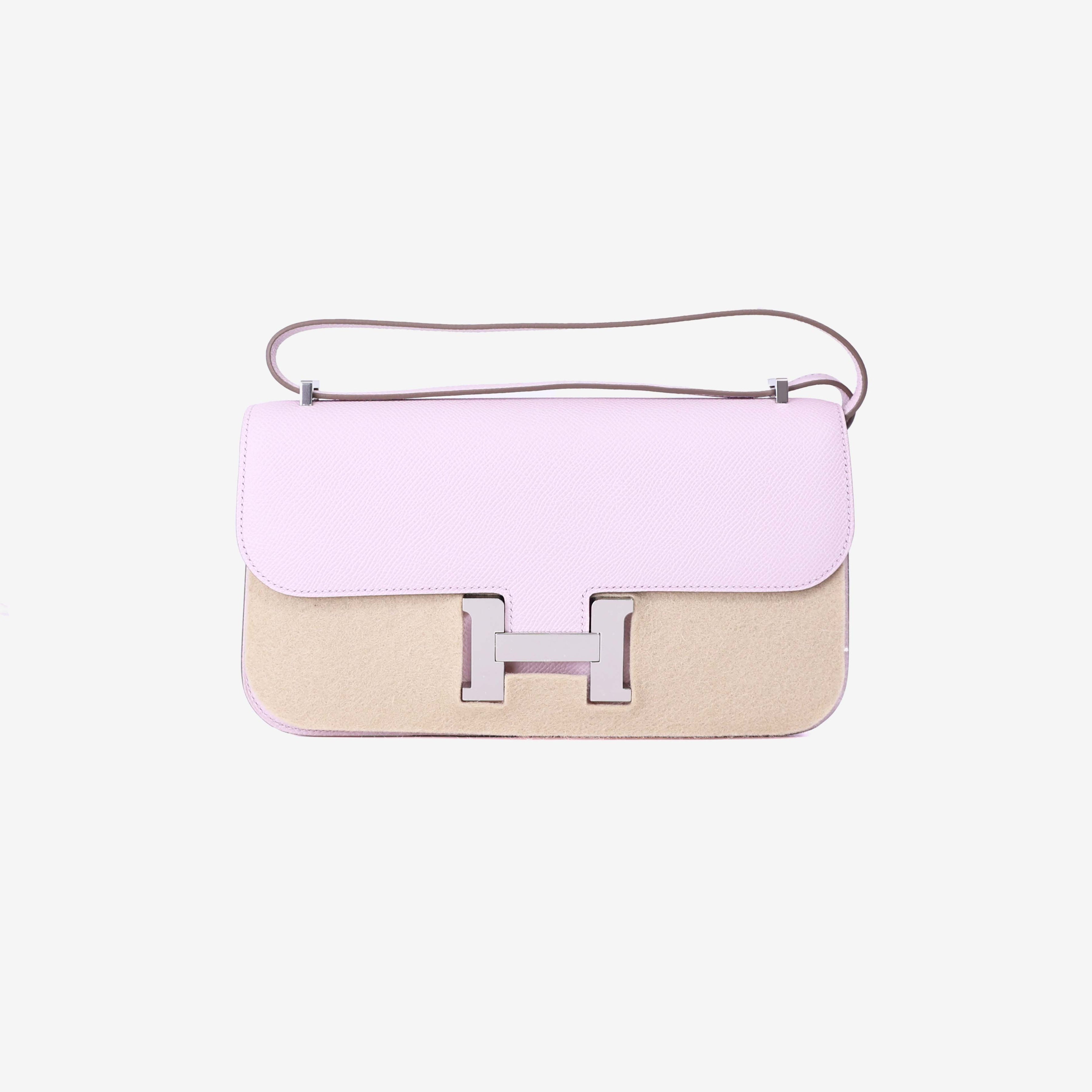 Hermès Constance Elan in Mauve Pale Epsom Leather with Palladium Hardware front view