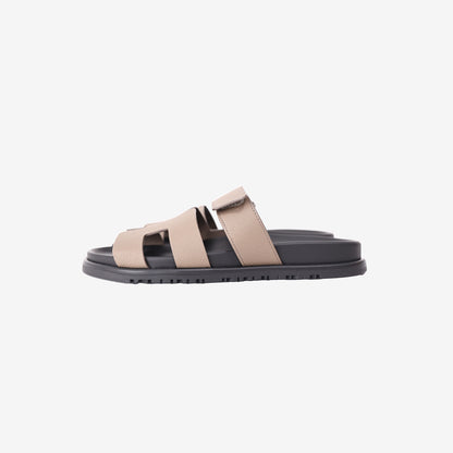 Hermès Chypre Sandals in Etoupe Epsom Leather (Sizes Available)
