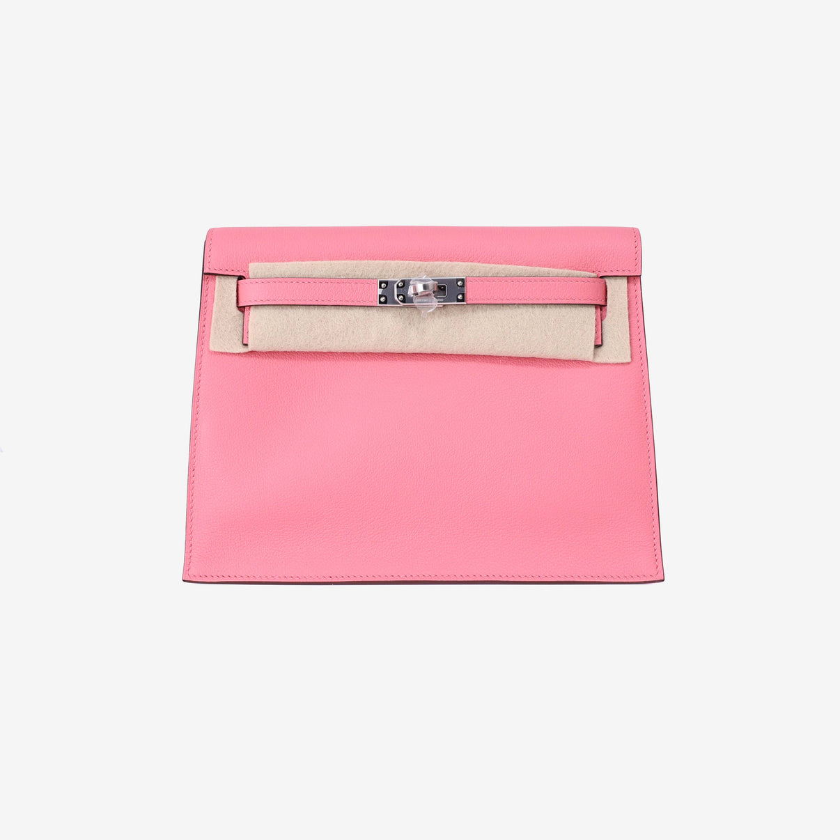 Hermès Kelly Danse in Rose Azalée Evercolor Leather with Palladium Hardware front view