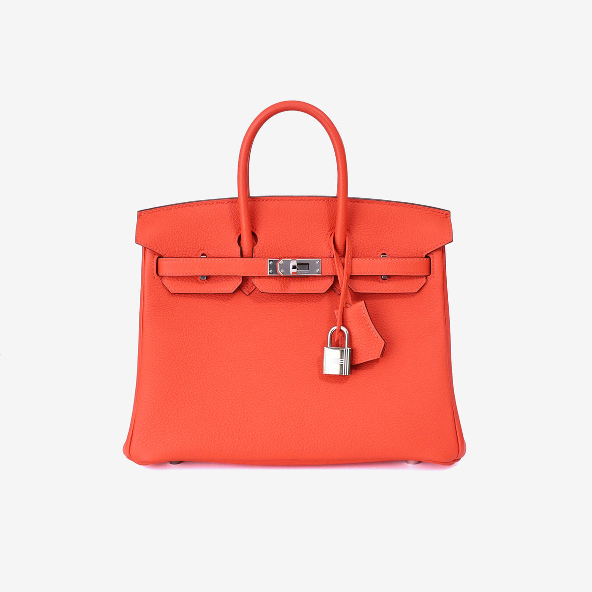 Hermès Birkin 25 in Rouge Togo Leather with Palladium Hardware front view