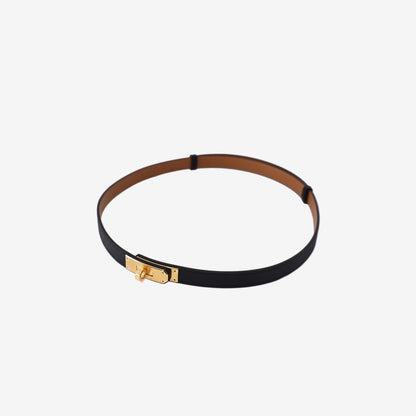 Hermès Kelly Jean 18 Belt in Noir Epsom Leather with Gold Hardware