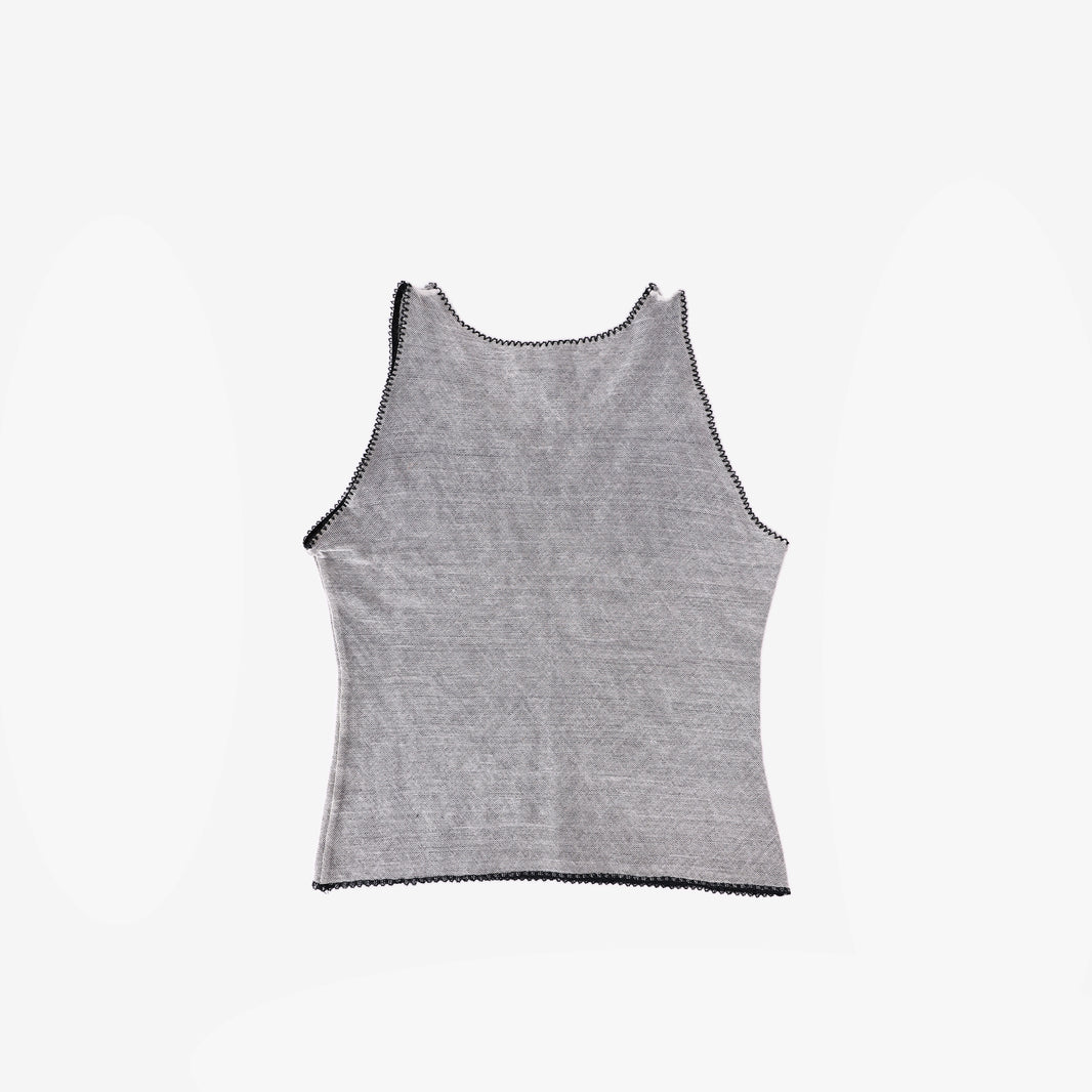 Chanel Mesh Top in Grey Cotton (Size 36)