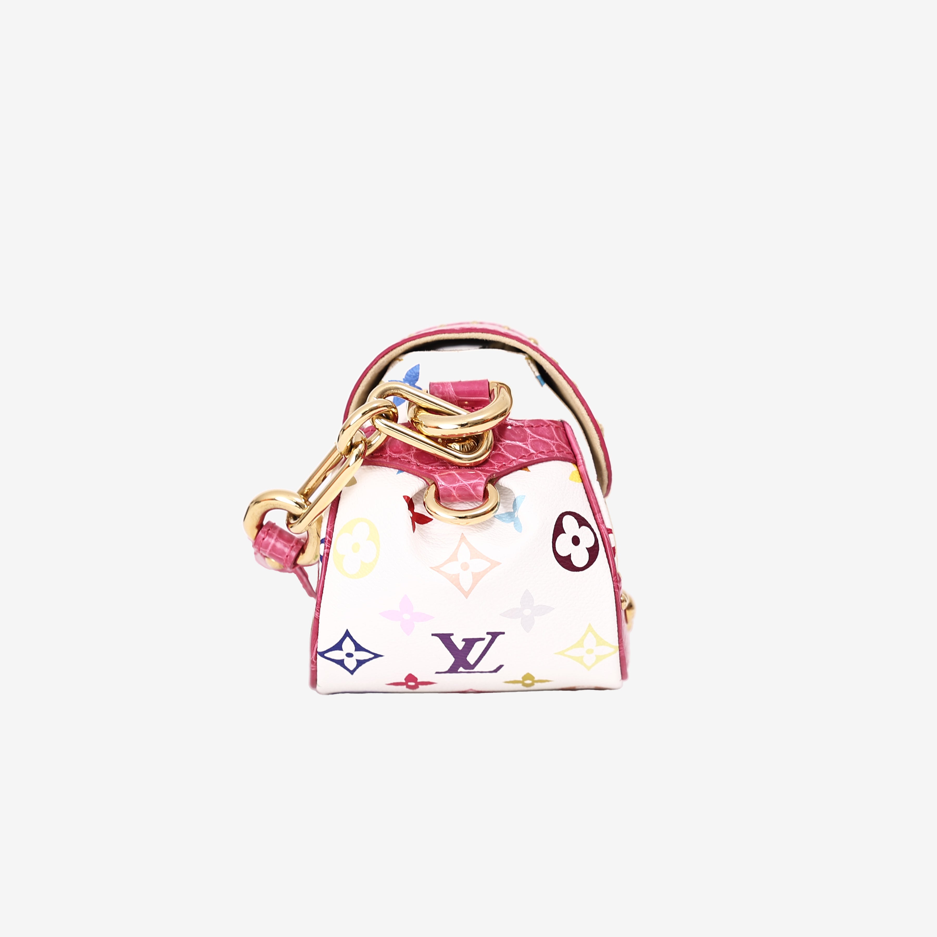 Louis Vuitton Marilyn Handbag in Monogram Canvas and Multicolour Crocodile Leather with Gold Hardware side view