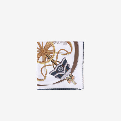 Hermès Stately Wheels Silk Scarf 90 in Multicolour Silk back view