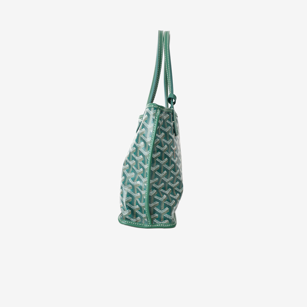 Goyard Anjou Mini Tote Bag in Green Goyardine Coated Canvas with Green Hardware