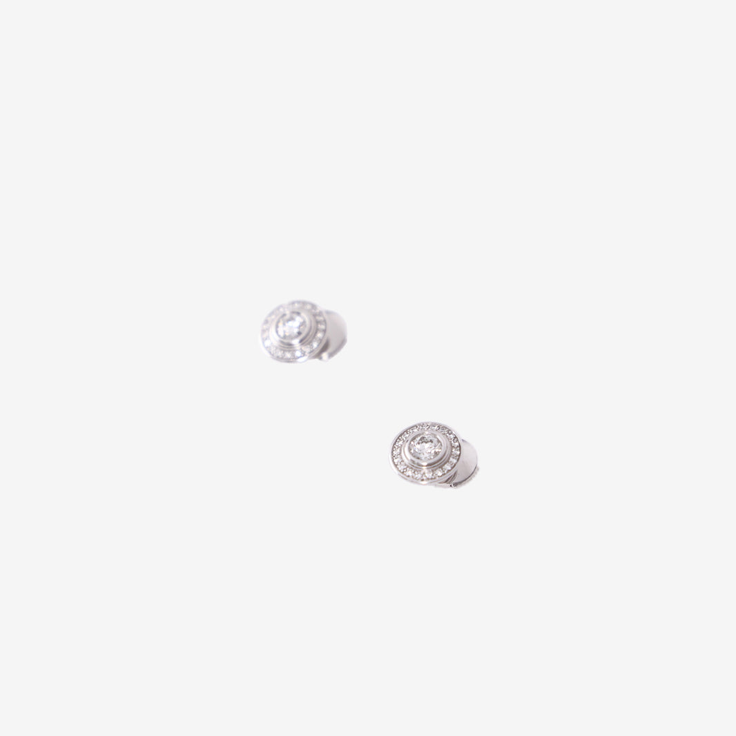 Cartier d'Amour Halo Stud Earrings in 18ct White Gold with Diamonds