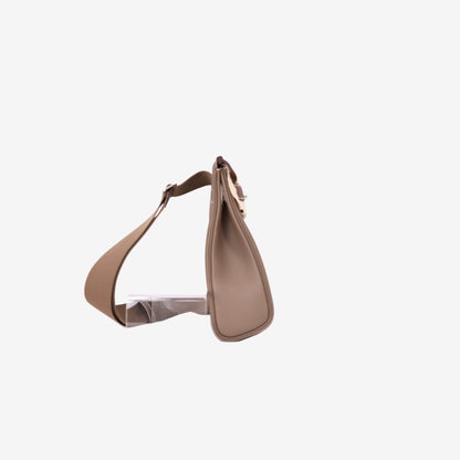 Hermès HAC à Dos PM in Etoupe Clemence Leather with Palladium Hardware side view