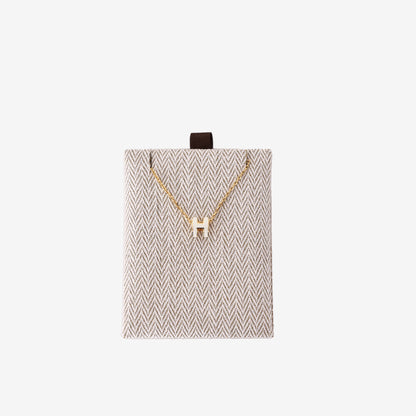 Hermès Mini Pop H Necklace in Blanc with Gold-Toned Chain