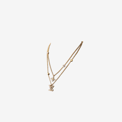 Louis Vuitton Gold-Tone Pendant Necklace in Brass with Gold-Plated Finish