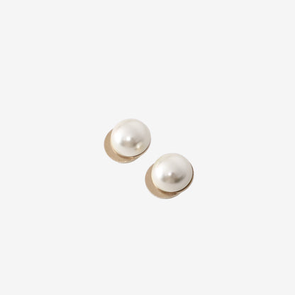 Dior Pearl Stud Earrings in Gold-Tone Metal with Faux Pearls