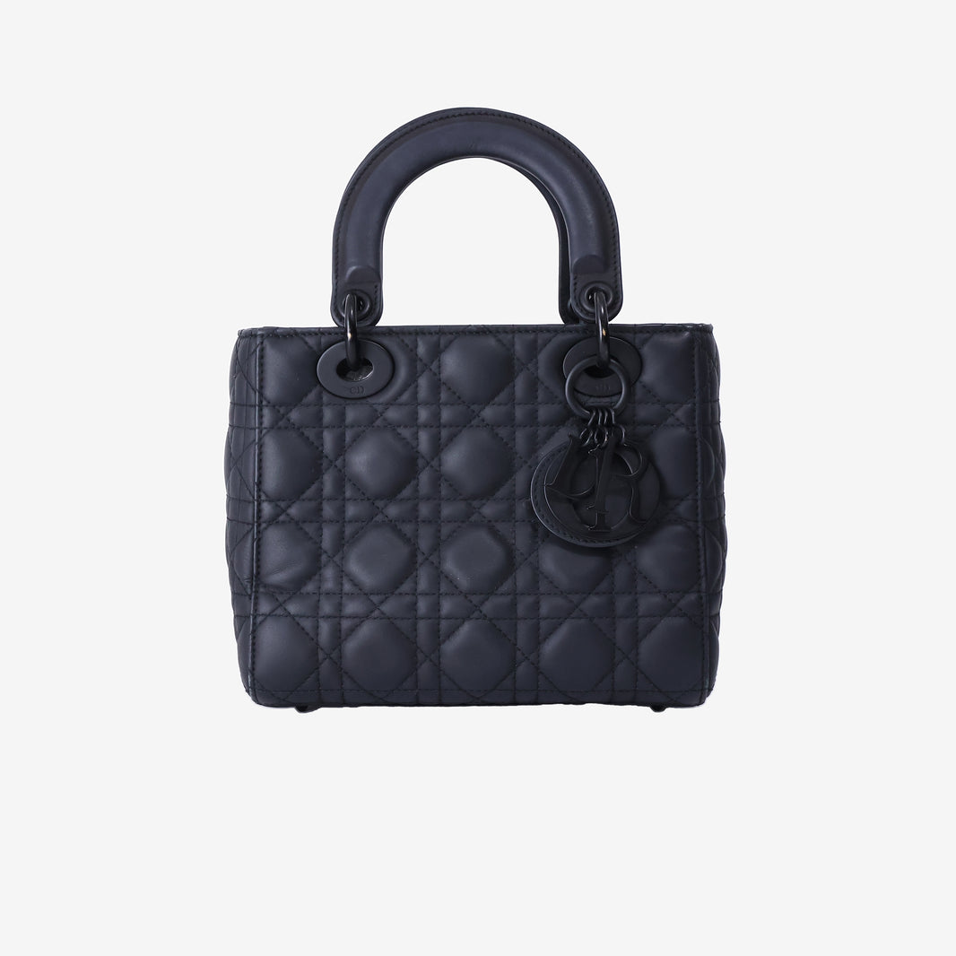 Dior Small Lady Dior Bag in Black Ultramatte Cannage Calfskin Leather (Contact to Enquire)