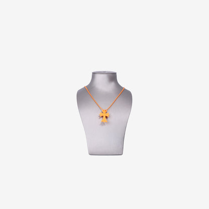 Chrome Hearts Cross Pendant Necklace in Orange Silicone back view