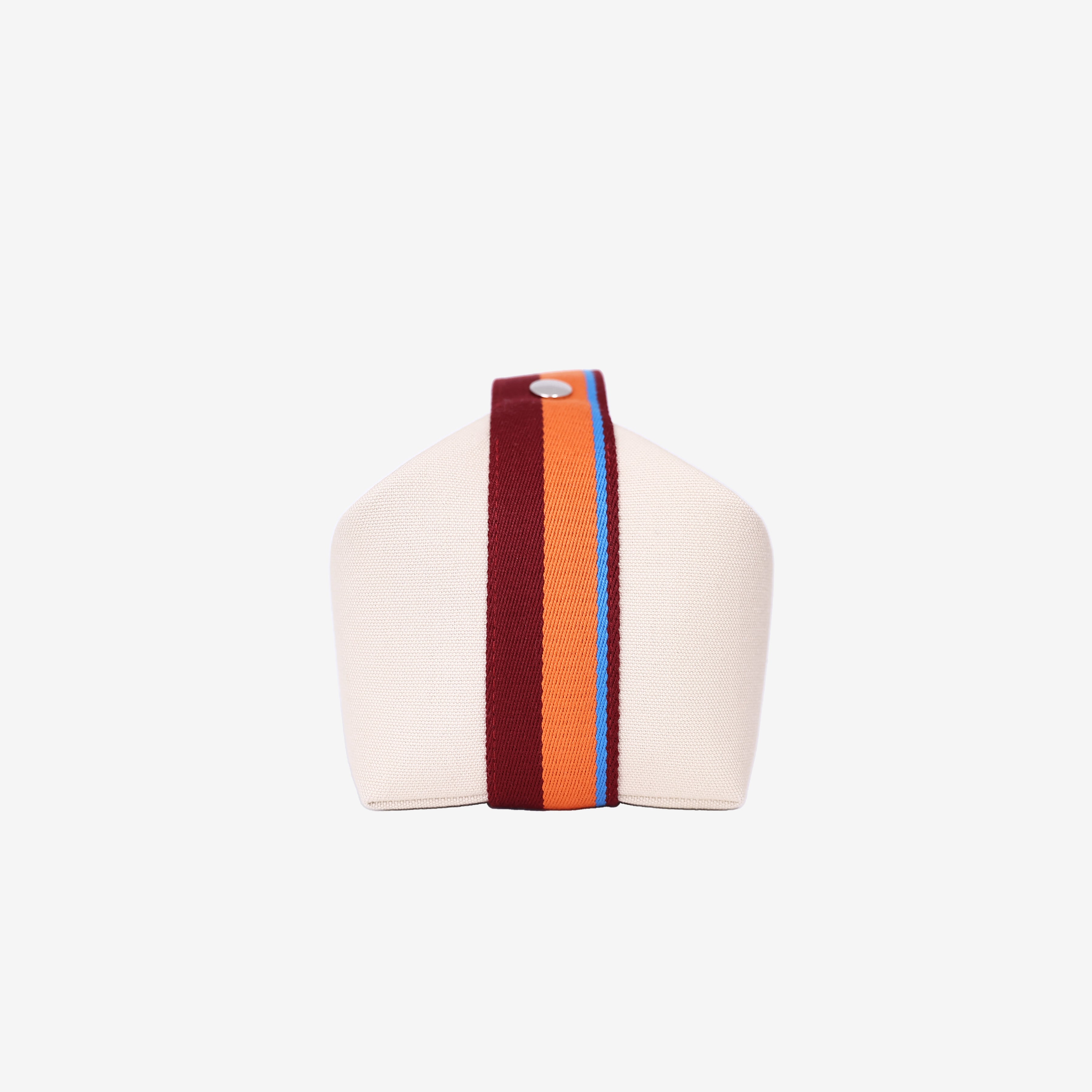 Hermès Bride-a-Brac H Pavillon Case in Naturel Cotton Canvas side view
