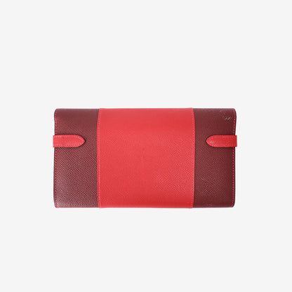 Hermès Kelly Wallet Flag in Rouge Casaque/Rouge H Epsom Leather with Palladium Hardware