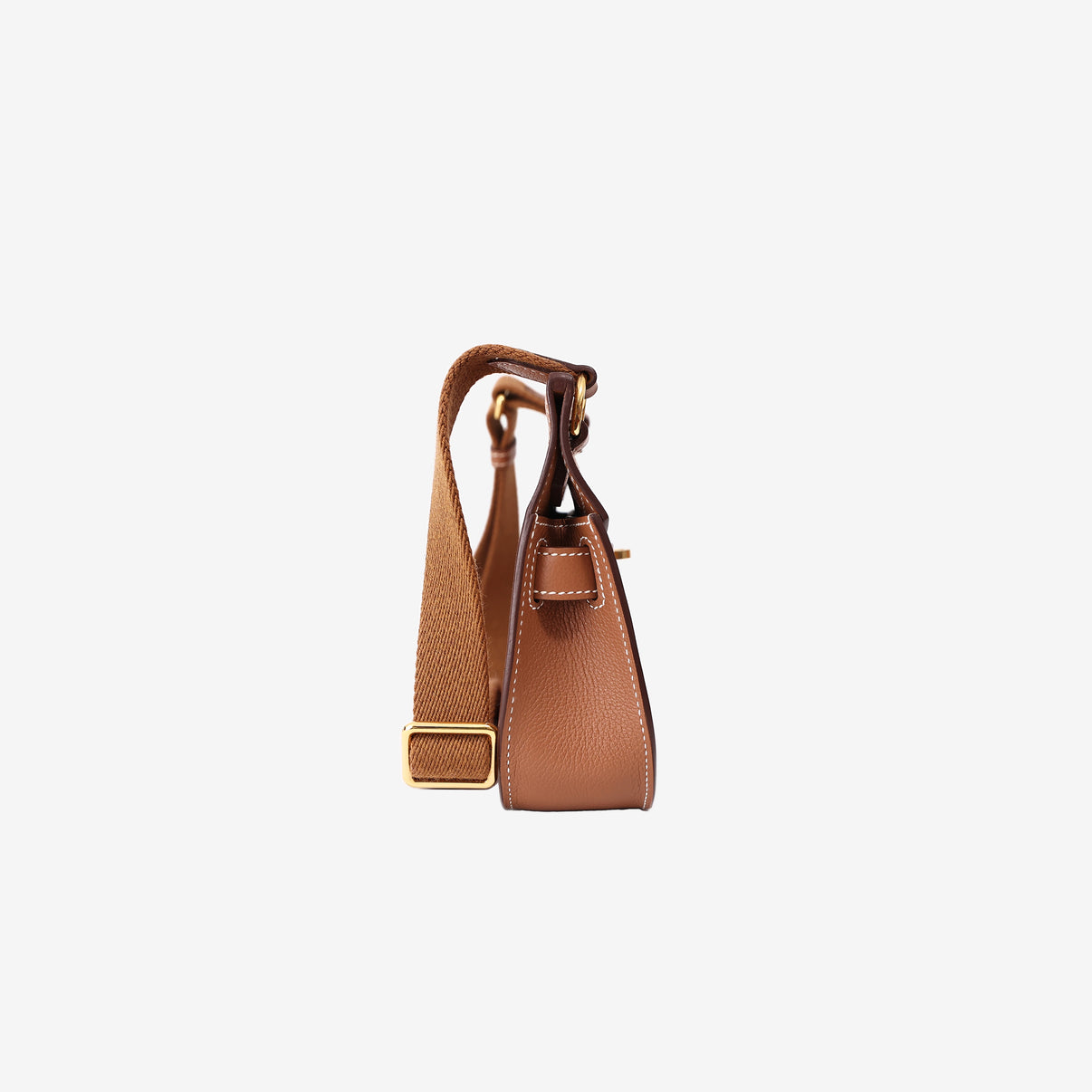 Hermès Jypsière in Gold Evercolor Leather with Gold Hardware side view