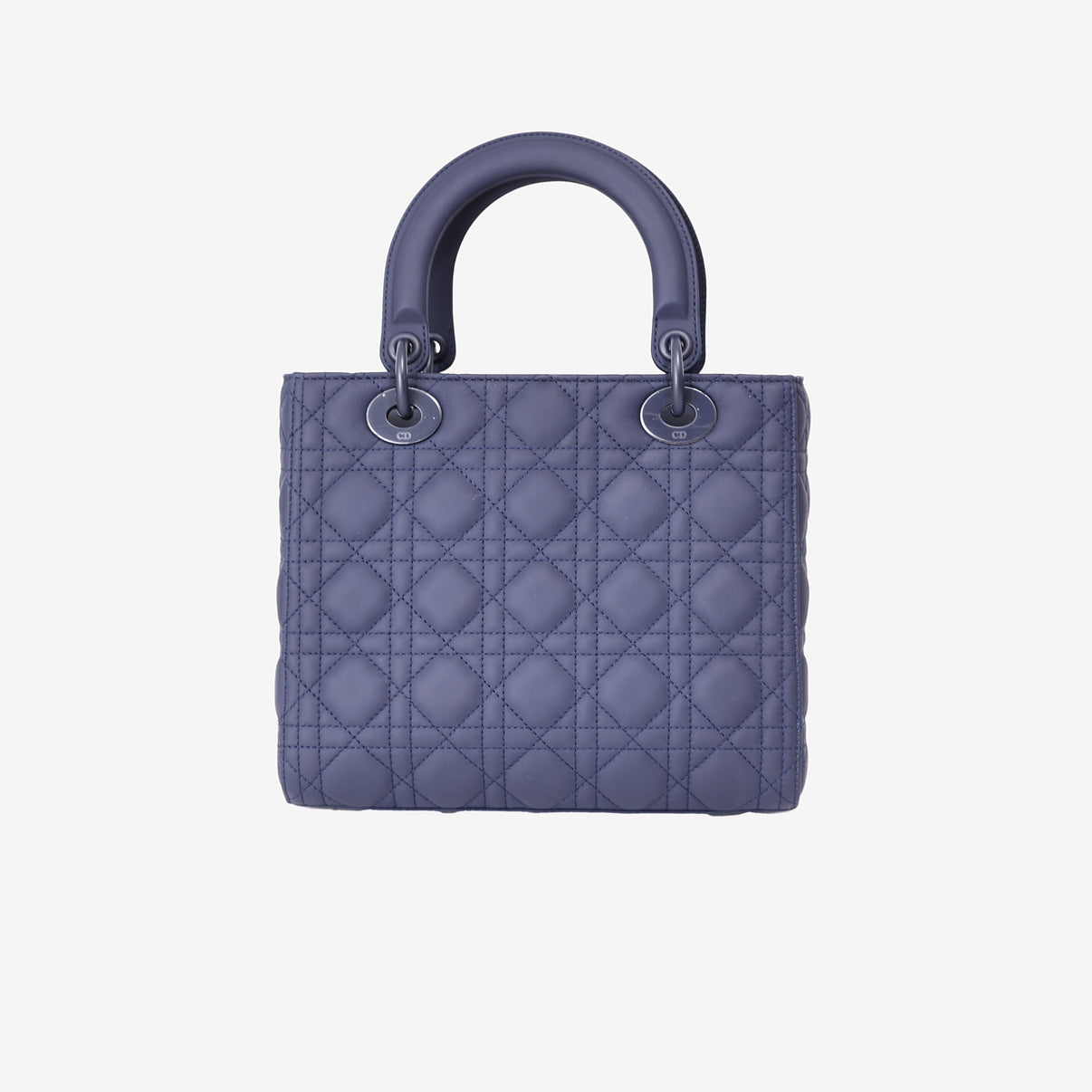 Christian Dior Lady Dior Medium in Navy Ultra Matte Calfskin Leather with Matte Hardware back view
