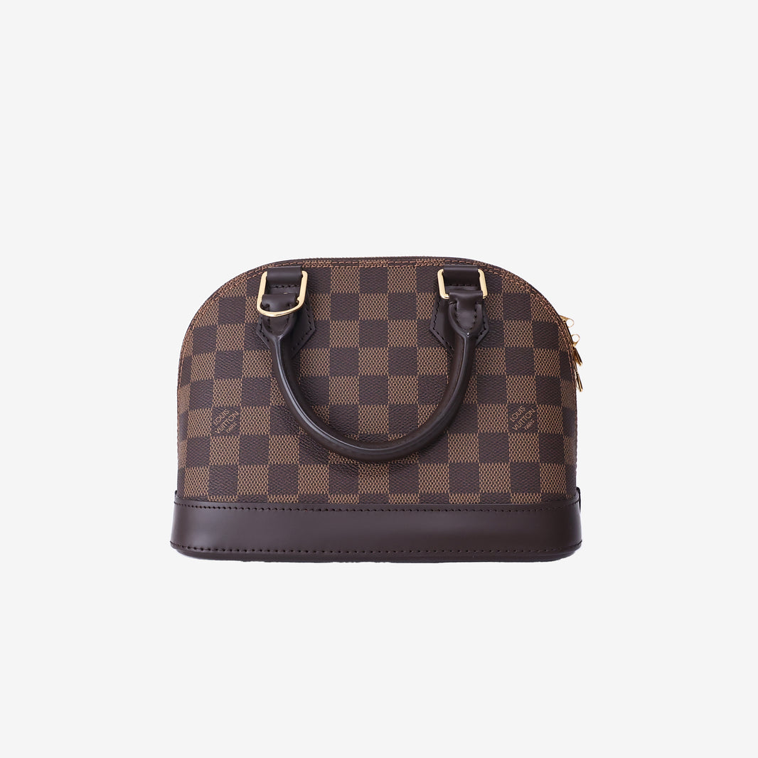 Louis Vuitton Alma BB Bag in Brown Damier Ebene Canvas with Gold Hardware