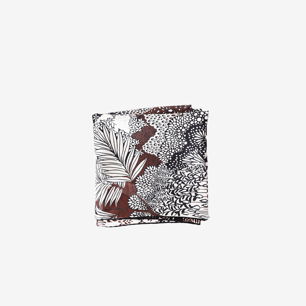 Hermès Mountain Zebra Carré 90 in Marron/Noir /Blanc/Blue Silk Twill front view