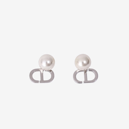 Dior Tribales Earrings in Silver-Tone Metal with Resin Pearls