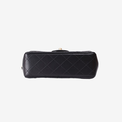 Chanel Crush Mini Rectangular Flap Bag in Black Lambskin with Gold Hardware (Contact to Enquire)