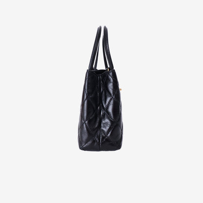 Chanel Small Kelly Shopper in Black Aged Calfskin with Brushed Gold Hardware