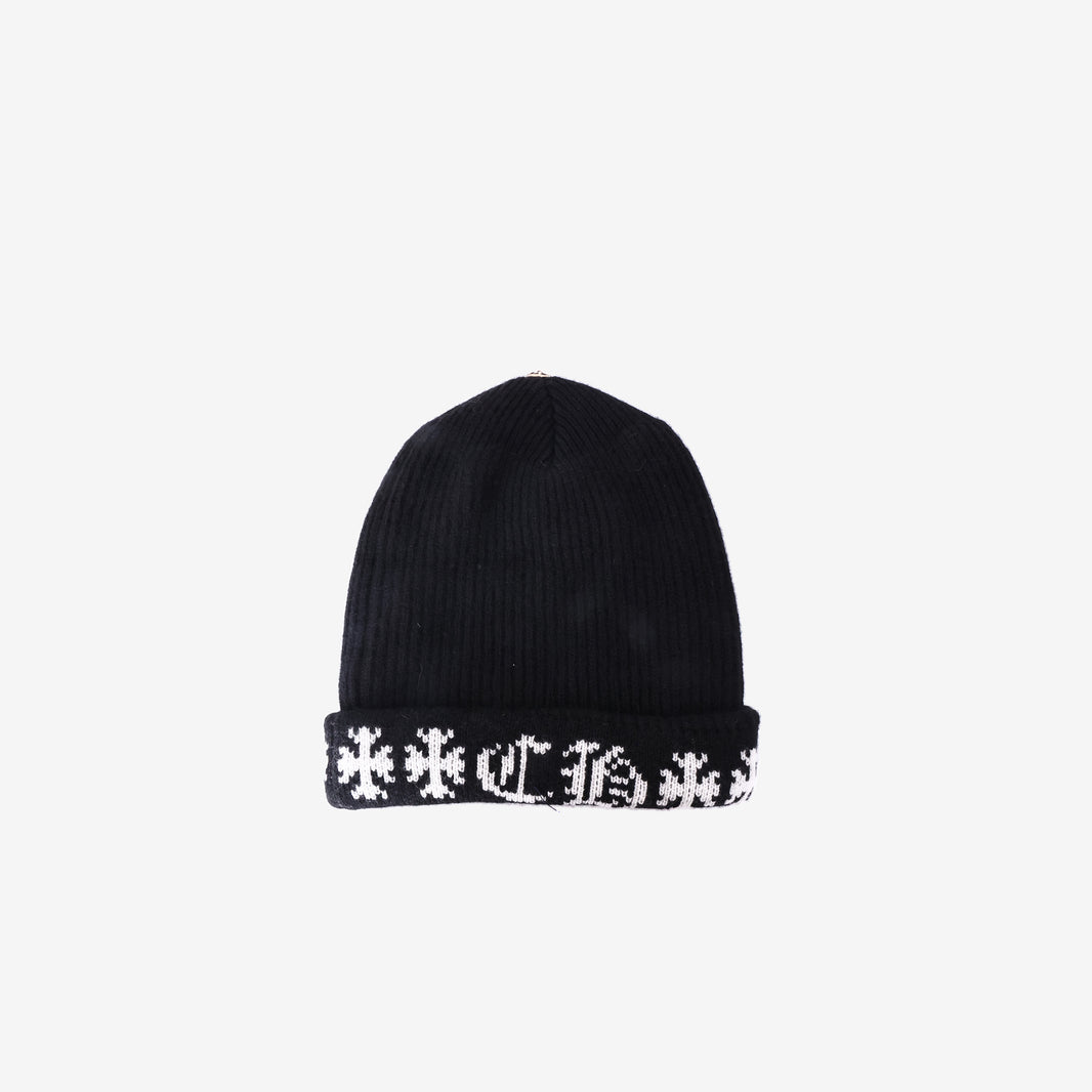 Chrome Hearts Stadium Big Daddy Beanie in Black Cashmere