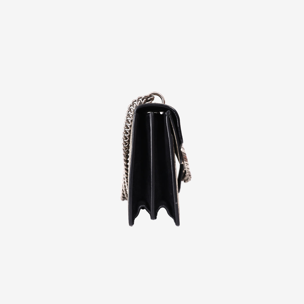 Gucci Dionysus GG Shoulder Bag in Beige Canvas with Silver Hardware