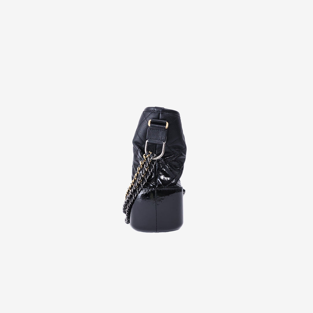 Chanel Gabrielle Medium Hobo Shoulder Bag in Lambskin/Patent Leather with Mixed Hardware