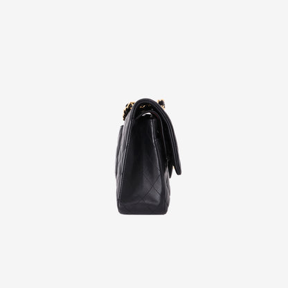 Chanel Classic Flap Bag Medium in Black Lambskin with Gold Hardware