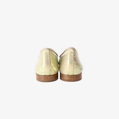 Chanel 26K Ballet Flats in Iridescent Gold Leather (Size 38.5)