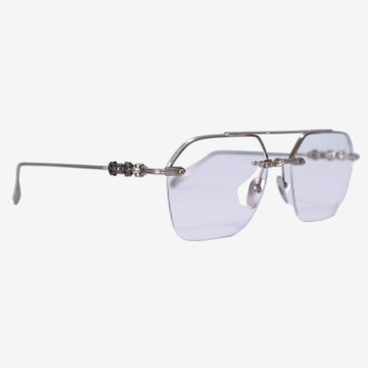 Chrome Hearts Fluid Frame Glasses in Silver Metal detail view