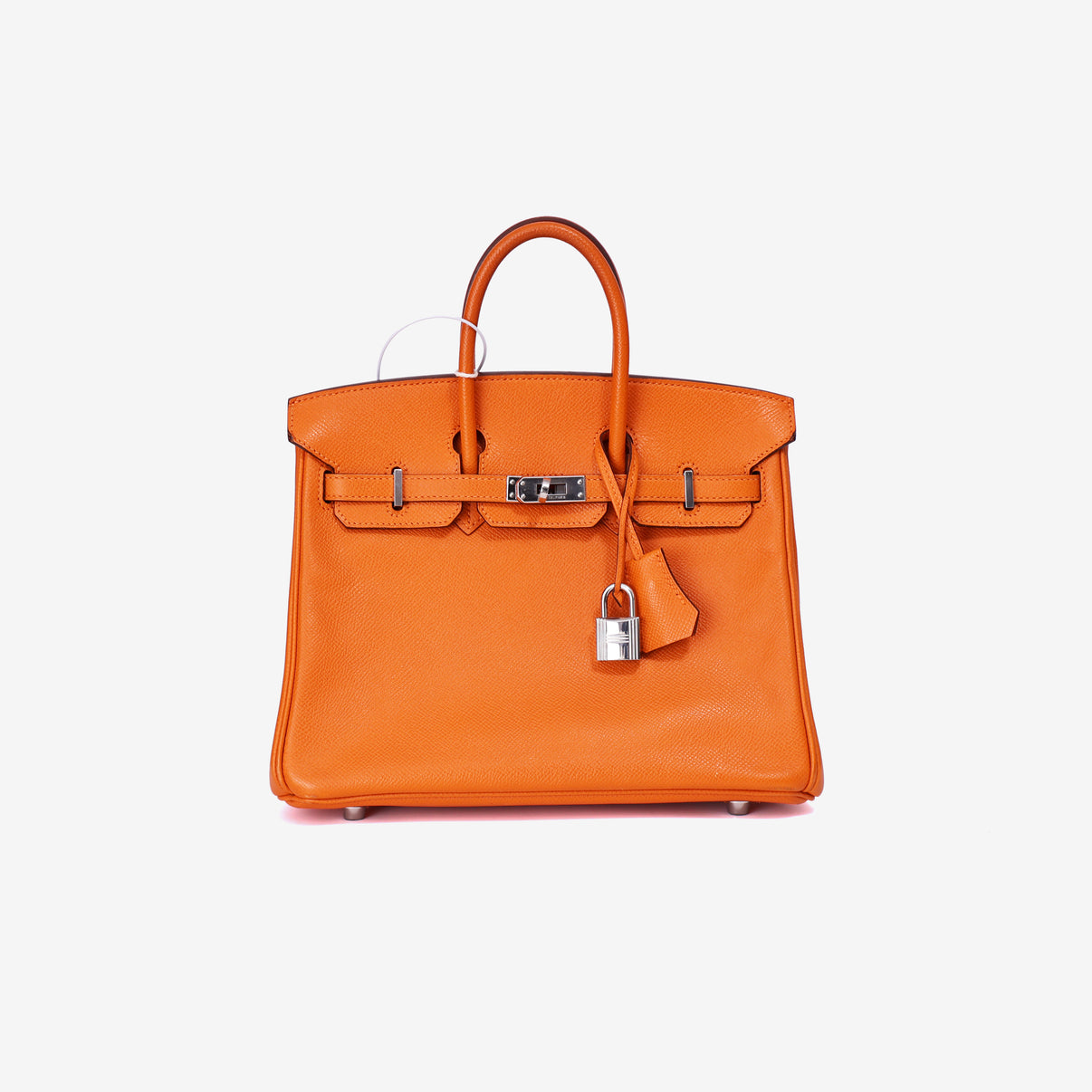 Hermès Birkin 25 in Orange Epsom Leather with Palladium Hardware front view