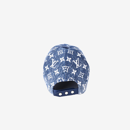 Louis Vuitton Monogram Jacquard Denim Cap in Blue Denim (Size M)