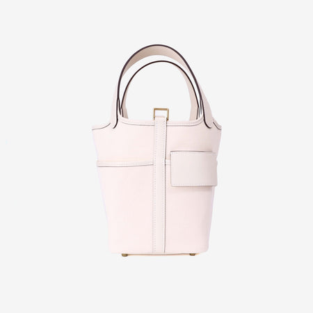Hermès Picotin Cargo in Nata Swift Leather with Toile Canvas with Gold Hardware front view