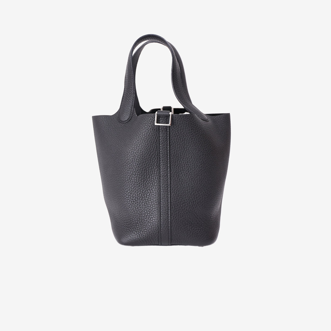 Hermès Picotin 18 in Noir Clemence Leather with Palladium Hardware