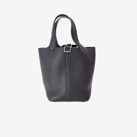 Hermès Picotin 18 in Noir Clemence Leather with Palladium Hardware